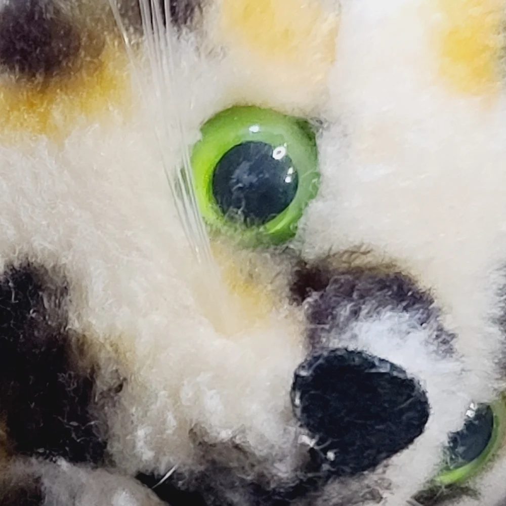 Vintage 70s 1976 R. Dakin Leopard Cheetah Cat Beanie Plush Green Eyes